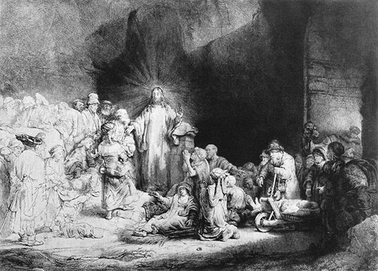 Little Children being brought to Jesus by Rembrandt