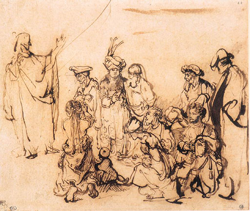 Christ Preaching by Rembrandt