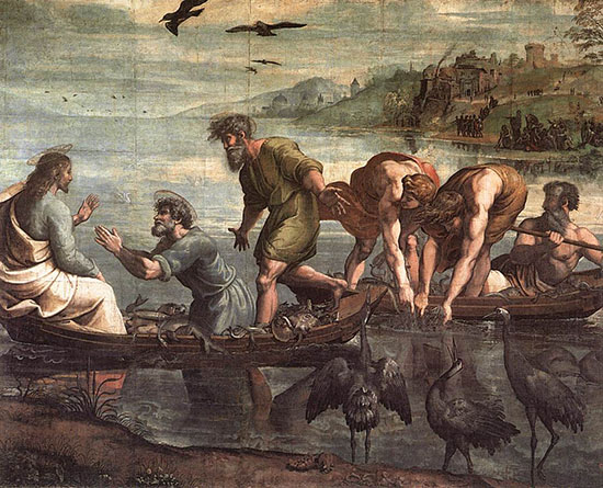 The Miraculous Draught of Fishes, Rafaello