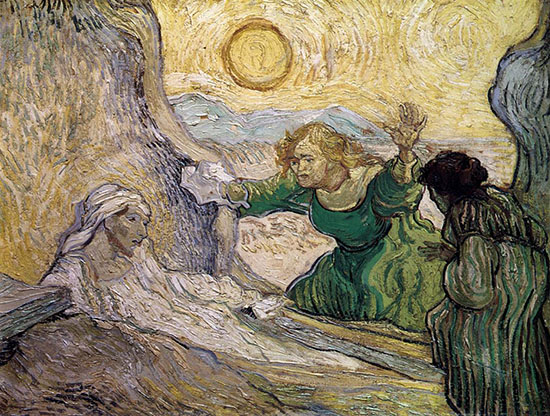 Jesus Raises Lazarus from the Dead - oil painting by Vincent van Gogh