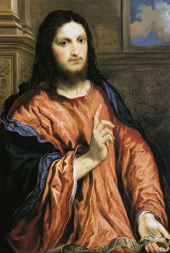 Christ as the Light of the World by Paris Bordone - oil on canvas 1550 - at the National Gallery in London