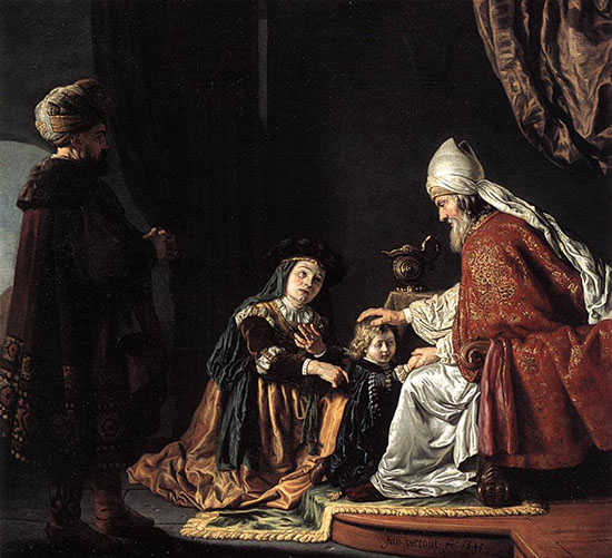 Hannah gives her son Samuel to the Priest