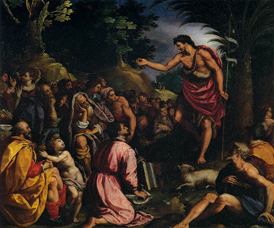 The preaching of John the Baptist, by Alessandro Palatina